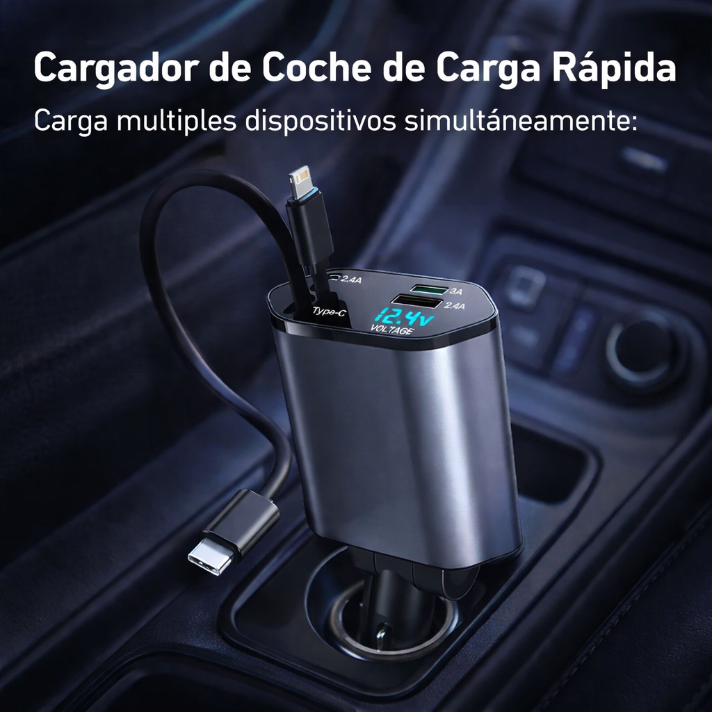 Cargador para vehículo 4 en 1 - Pack de 1